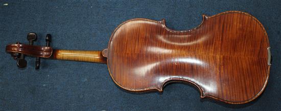 A violin, probably by F.W. Chanot, London 1900, after G. Guarneri